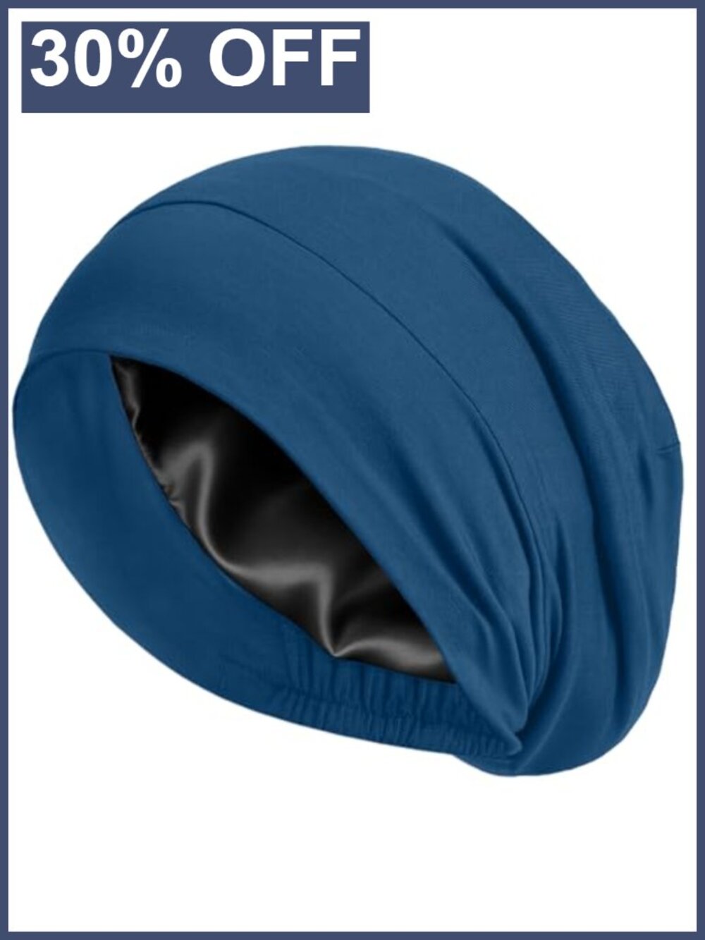 Mulberry Silk Lined Sleep Bonnet Adjustable Anti-Frizz Hair Cap